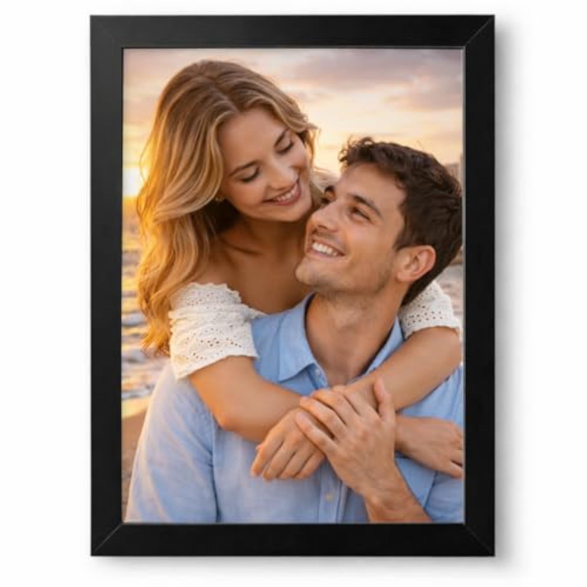 Personalized Black Acrylic Photo Frame, Romantic Gift for Couples